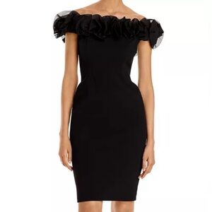 aidan mattox cocktail dress with peplum Aidan Mattox Sequin Lace Applique V-Neck Cap Sleeve Peplum Satin Dress